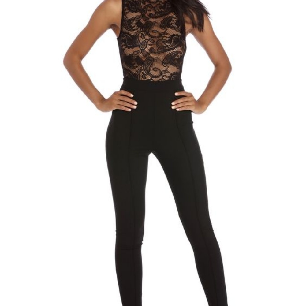 Black Long mesh jumpsuit